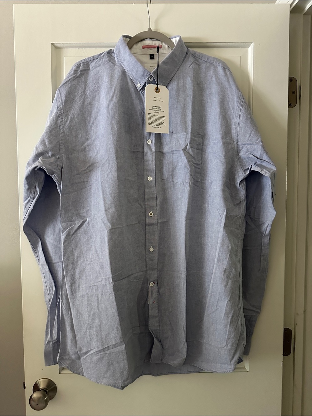 Men's Casual Button-Down Shirt by Uniqlo — Light Blue